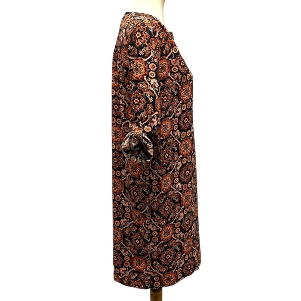 Loft Outlet Floral Long Tab Sleeve Shift Dress Womens Medium - Picture 8 of 12